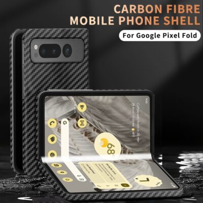 For Google Pixel Fold Slim Carbon Fiber Texture Mag Safe Magnetic Case Cover