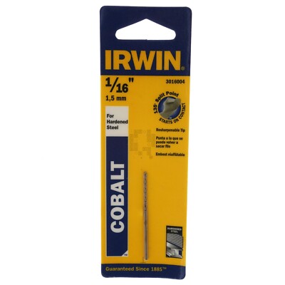 Irwin 3016004 Jobber Length 1/16'' Cobalt Drill Bit, 135° Standard Tip