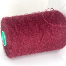 Cherry Red ALPACA WOOL FLUFFY Yarn on Cone LACE WEIGHT Crafts USA TARIFF FREE