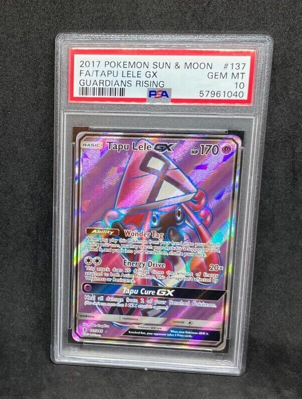 Pokemon Guardians Rising Tapu Lele GX 137/145 Full Art Rare Holo Foil PSA 10