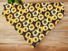 FALL Dog Bandana OVER THE COLLAR Sunflowers Sunflower Scarf Slide Bandanna