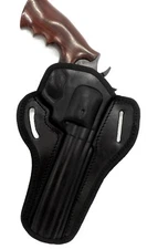 Right Hand Black Leather OWB Open Top Belt Holster for TAURUS 44SS 44 MAG, 6.5"