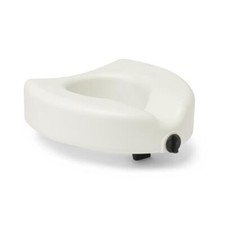 Microban Treated 5" Elevated Locking Toilet Seat Without Arms, White, Case