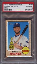 2017 Topps Heritage 483 Nomar Mazara Mini #100 PSA 10 Gem Mint Pop 5