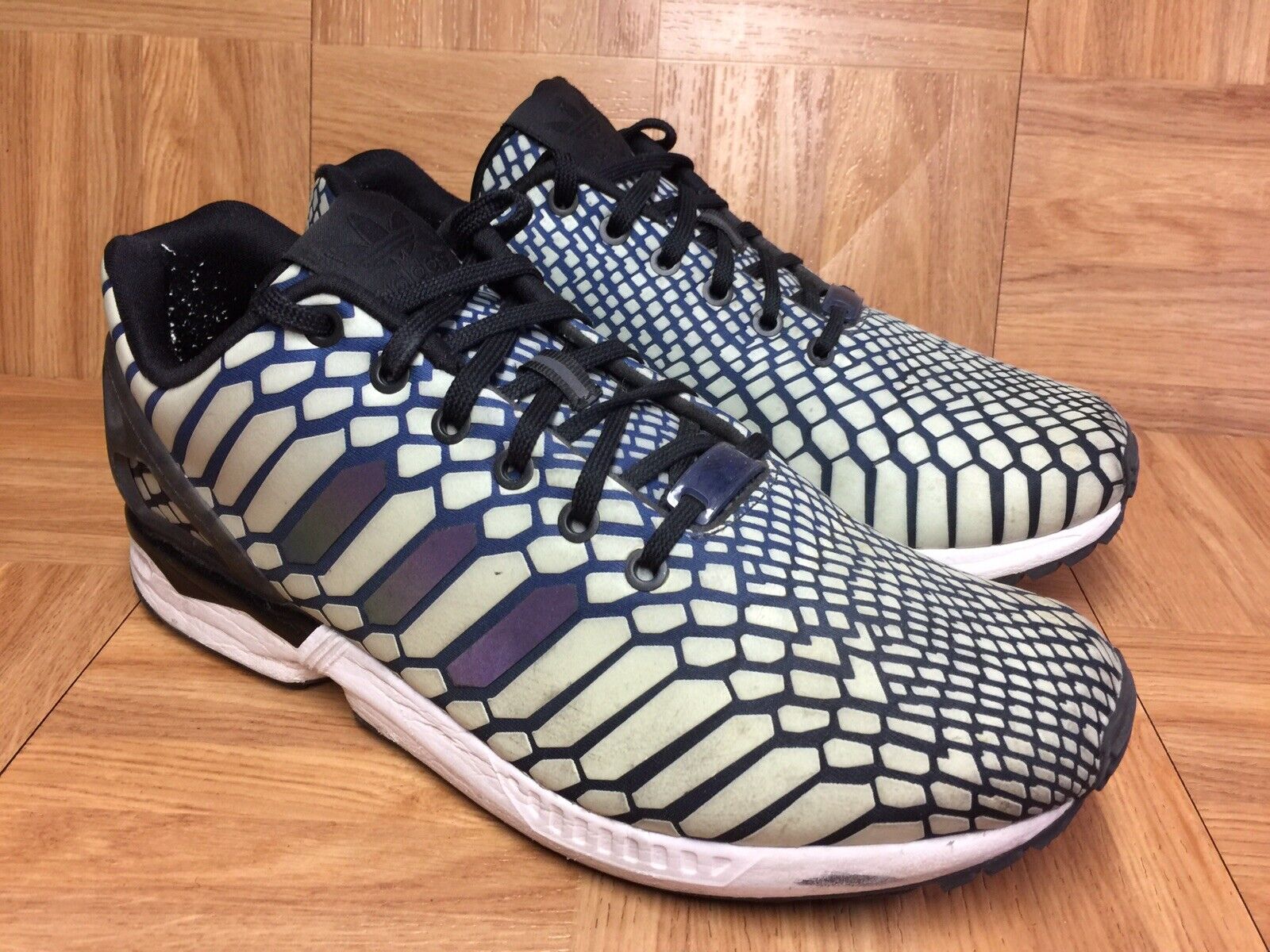 RARE🔥 Adidas Originals ZX FLUX 3M Reflective Silver Glow Snake 10.5 Men's | eBay