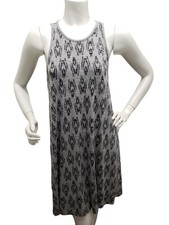 GAP Dress Gray with Black Design Medium Stretch Sleeveless