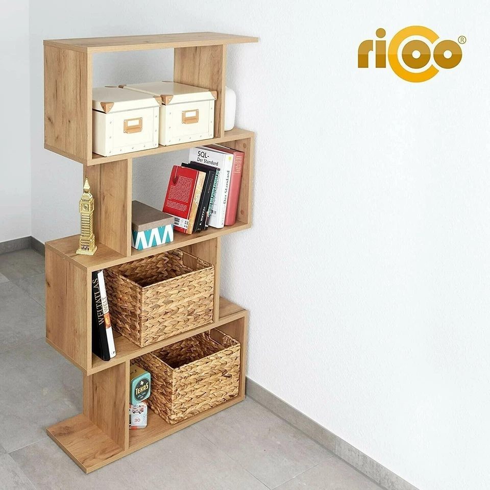 Wooden Bookcase, Display Shelf and Room Divider, Free-Standing Decorative 4-Tier - Image 2 of 4