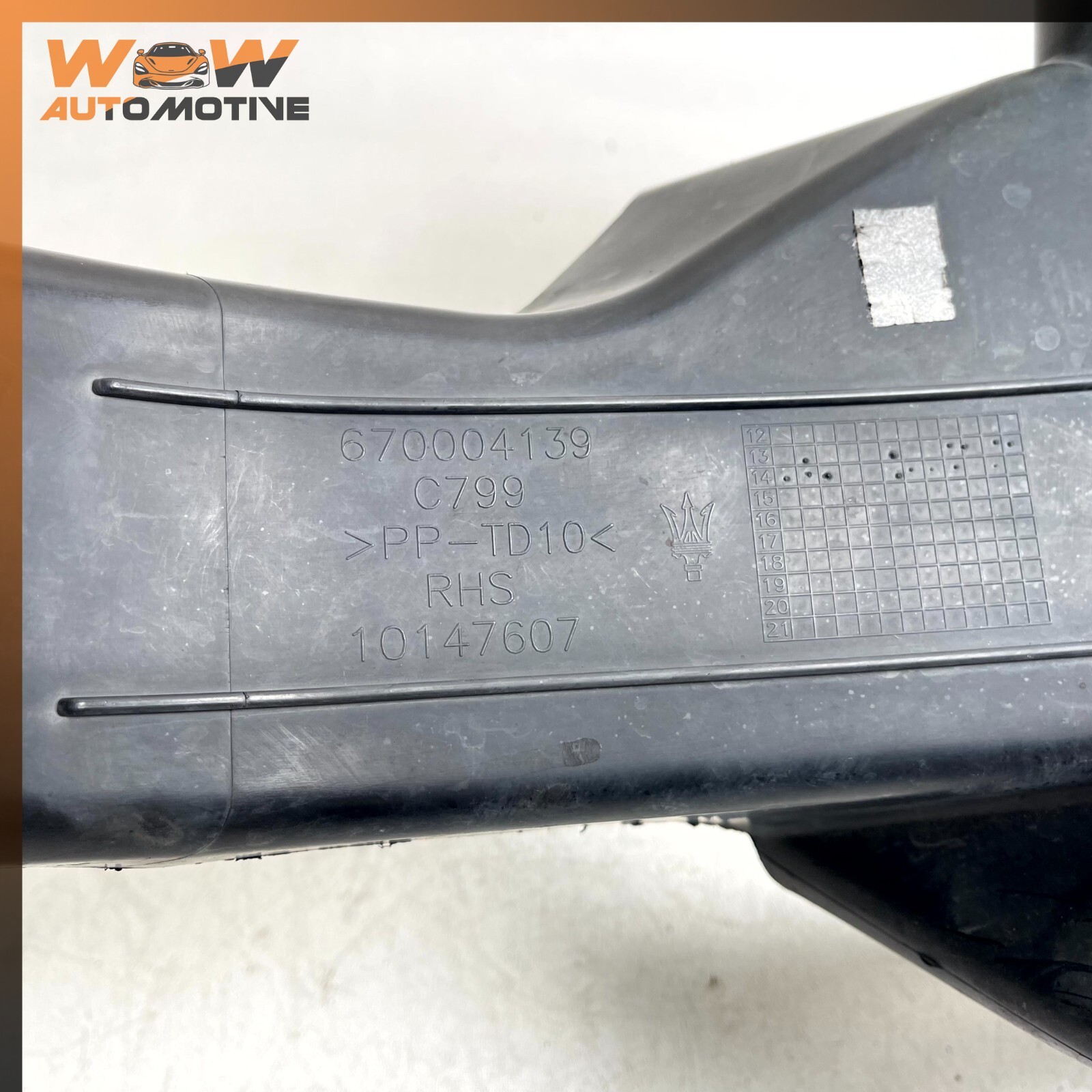 14-17 MASERATI GHIBLI RIGHT FRONT INTERCOOLER AIR INLET DUCT SHROUD OEM