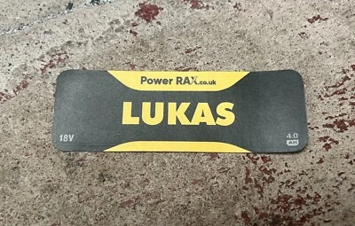 POWERRAX Personalised powertool battery stickers for DeWalt 18v batteries NEW STYLE