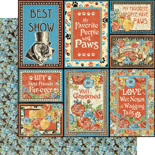 GRAPHIC 45 "WELL GROOMED" 12X12 PAPER & STICKER PACK CATS DOGS SCRAPJACK'S PLACE - Picture 9 of 10