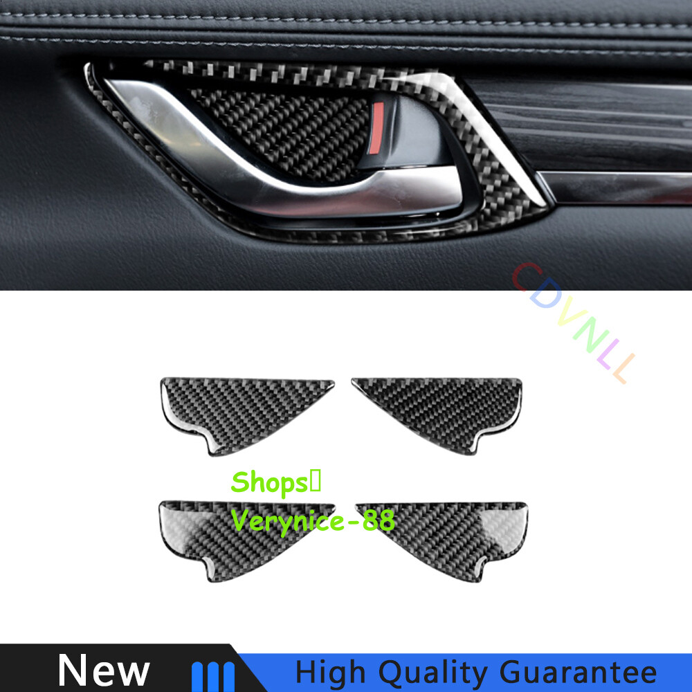 Fit For Mazda CX-5 2017-2021 Real Carbon Fiber CarInterior Door Bowl Cover Trim