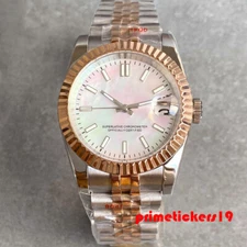 Tandorio Two Tone 36/39mm NH35A MOP Dial Date Men Automatic Watch Sapphire Lume