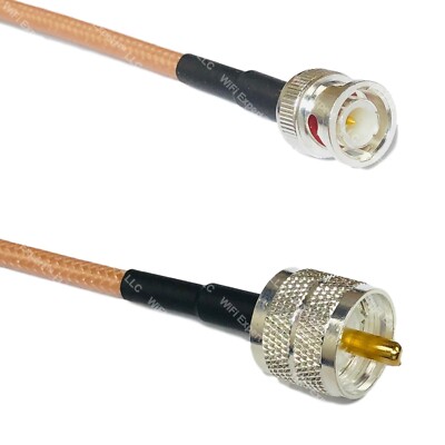 RG400 BNC MALE to PL259 UHF Male RF Cable FAST-SHIP LOT