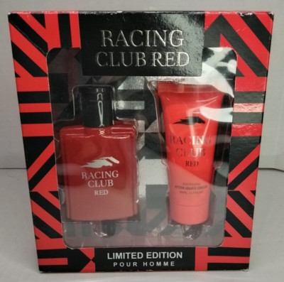 Red Racer Colonge Racing Club Red Gift Set NEW Factory Sealed Cologne Shave Cream Shower ...
