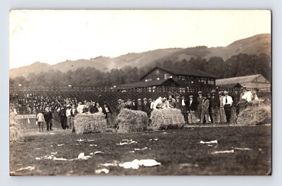 Berkeley California Hay Bale Race Ice Cream 1910s RPPC Postcard Unposted AZO