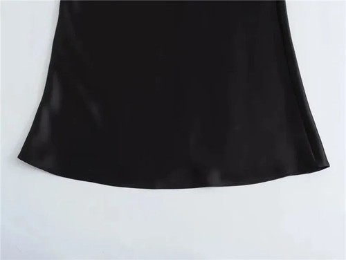 High Waist Elegant Satin Skirts Women Elegant Long Skirt Casual Office A-line - Picture 15 of 28