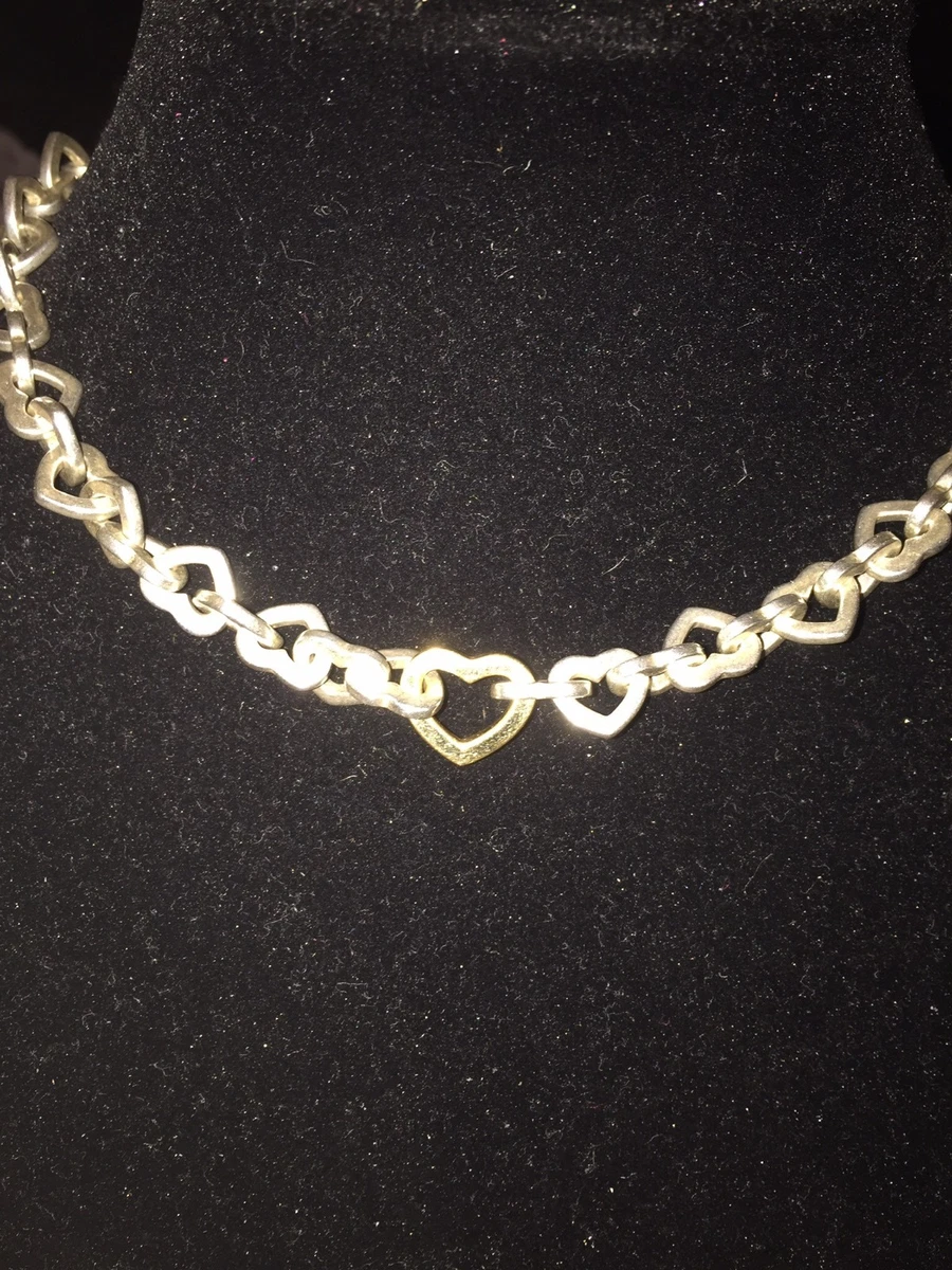 Heart link necklace sterling silver sale