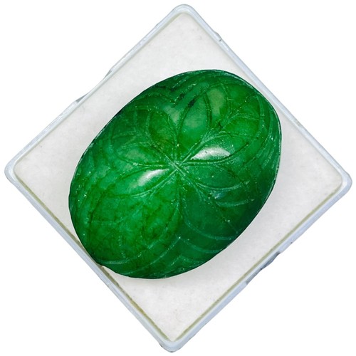 235,40 Cts Smeraldo Intagliato Naturale Splendido Verde Enorme Pendente Misura Gemma - Foto 6 di 10