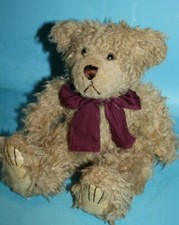First Main Shaggy Teddy Bear Scraggies 10" Plush and Stuffed Soft Toy Bow 1114