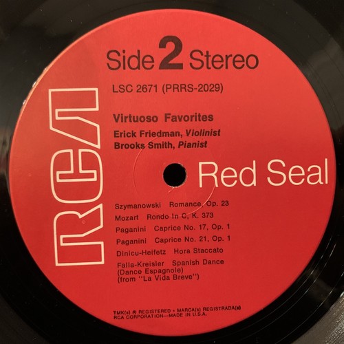 RCA Living Stereo LSC-2671 ERICK FRIEDMAN violin - Virtuoso Favorites - ST LP - Picture 4 of 4