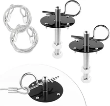 Hood Pins Kit For Car Stainless Steel Hood Pin Lock Clip With Racing Lanyard For