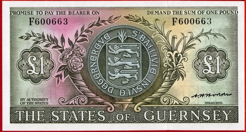 GUERNSEY 1 POUND nd 1969/75 P 45b UNC free shipping from 100$ - Picture 2 of 3