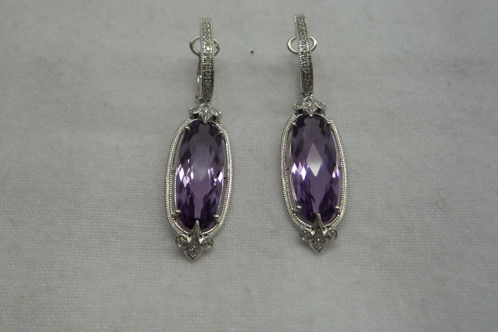 Classic Solid 14kt Natural Oval Faceted Amethyst … - image 1