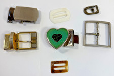 lot of 7 belt buckles only various sizes Made in Italy USA vintage MOP