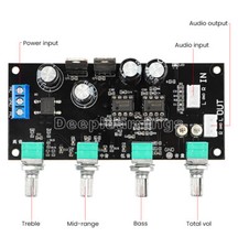 NE5532 Amplifier Tone Preamp Board Treble Bass Midrange Volume Tone Control NEW