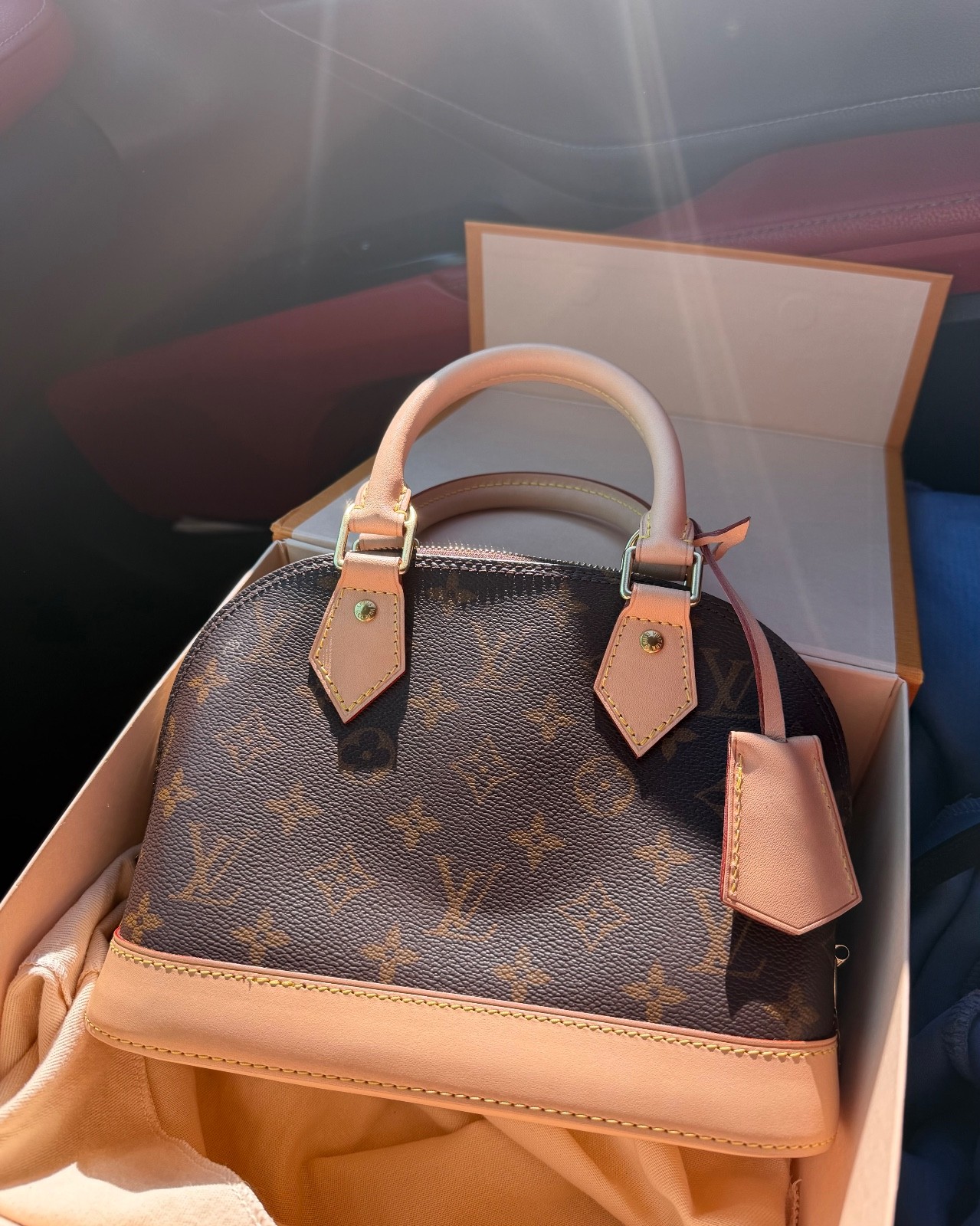 Louis Vuitton Alma Monogram Shoulder Bag BB Brown Canvas