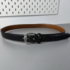 Vintage Anaconda Snake Skin Belt Size 34 Made In USA Bonded Leather Backing