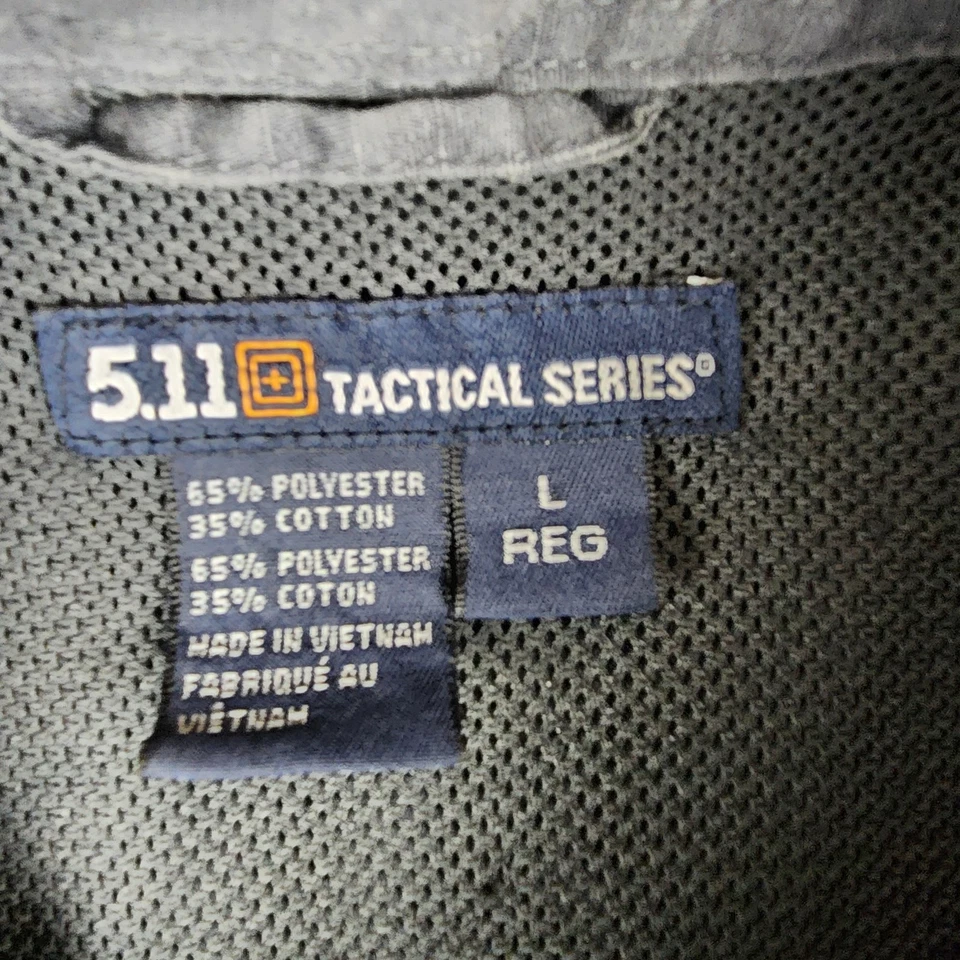 5.11 Tactical Shirt Mens Large Gray Taclite Pro 72175 Button Up Utility Vented - Image 2 of 4