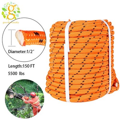 1/2''x150' Double Braid Polyester Rope Arborist Bull Tree Rigging Work Utility