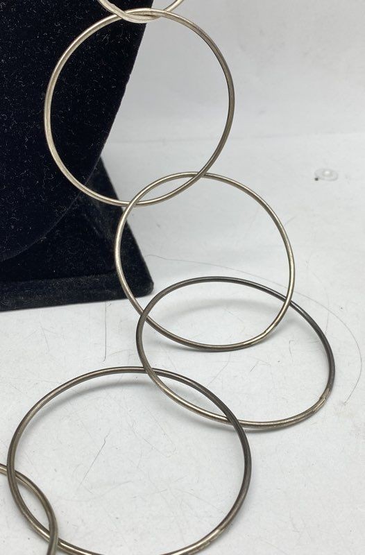 Sterling Silver Interlocking Circle Link Necklace… - image 4