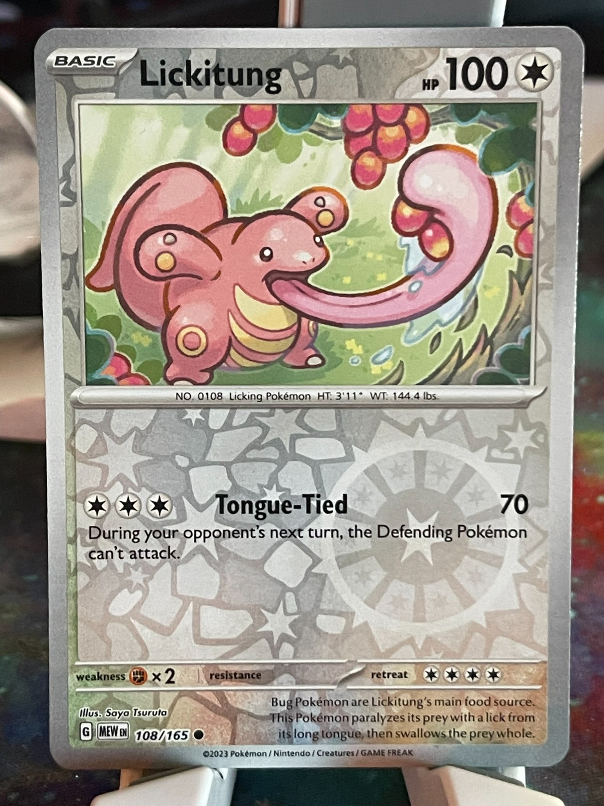 POKEMON LICKITUNG 108/165 COMMON REVERSE HOLOFOIL SCARLET & VIOLET 151 NM CARD
