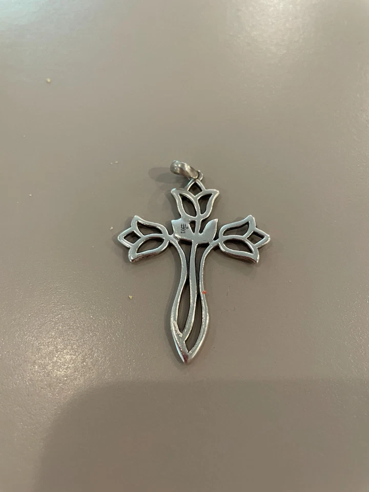 Colgante Cruz Flores Tulipán Grande Retirado James Avery RARO Foto 2 de 3