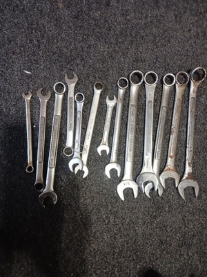 #ad craftsman And Forged combination wrench lot usa Mixed Size 15 Pieces $35.00