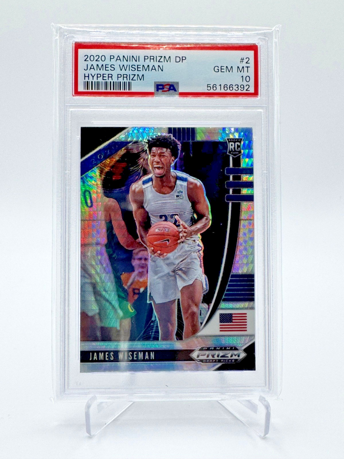 2020-21 Panini Prizm Draft Picks James Wiseman #2 Hyper Prizm (RC) PSA 10 ROOKIE