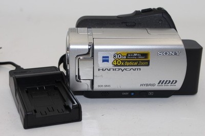 Sony Handycam DCR-SR45 Camcorder 40x Optical Zoom Silver w/ Charger Tested