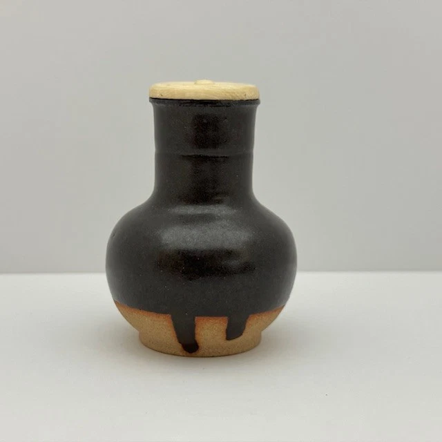 Recipiente raro japonês cerimônia do chá Chaire Caddies Seto ware Rikyu Tsurukubi - Imagem 2 de 4