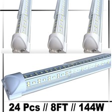 144w 8 FOOT led shop lights led Strip Lights 24PC Cold White LED Garage Lights