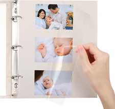 60 Pcs Photo Album Page Refill for 3 Ring Binder, Photo Album Self Adhesive Page