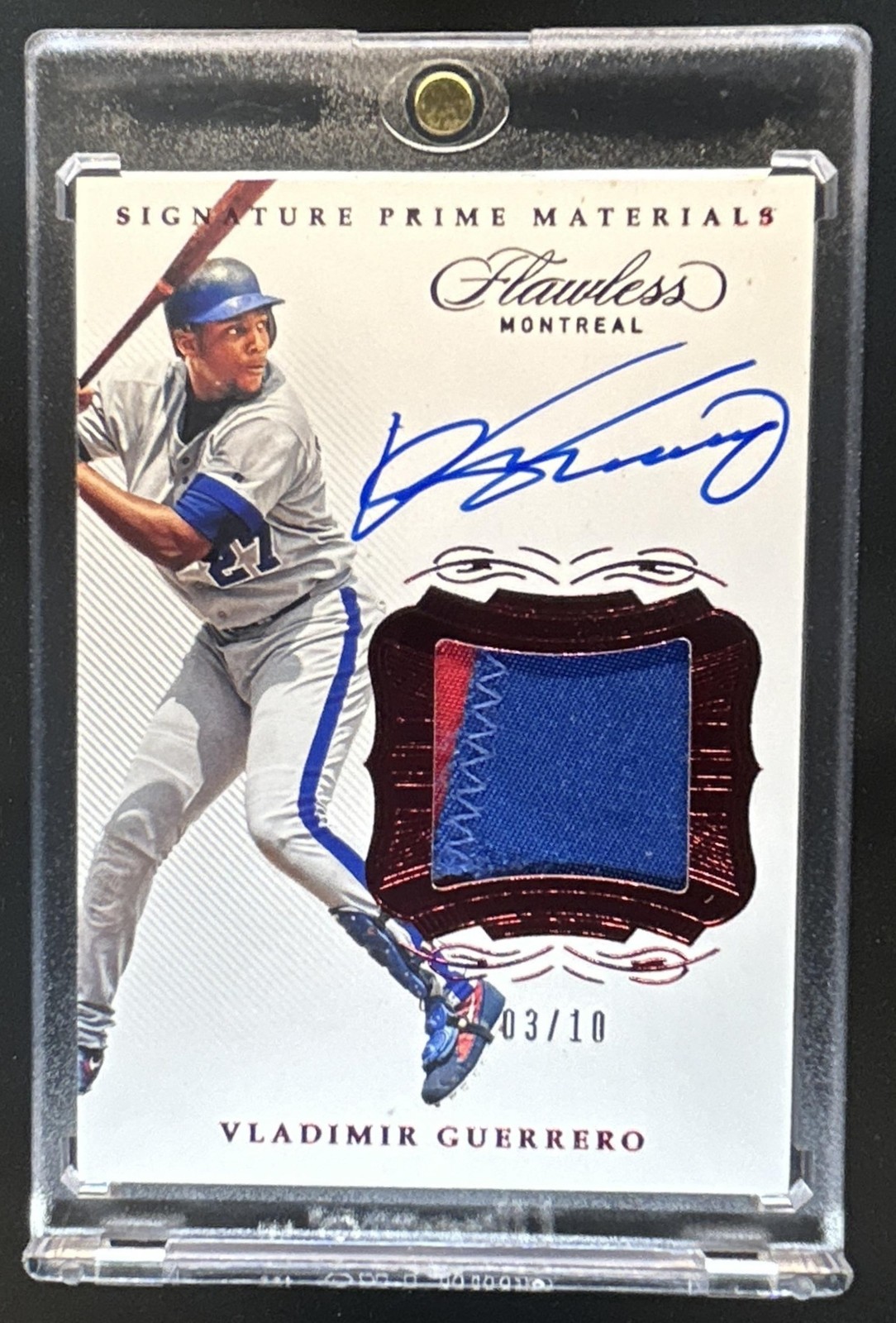 2020 Panini Flawless Vladimir Guerrero Signature Prime Patch Ruby Auto #/10