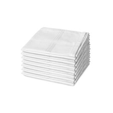 Cotton Handkerchiefs Men Thick Soft White 19x19 Inch 6 Pack Classic Hanky