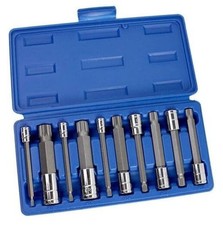 10054A XZN Triple Square Spline Bit Socket Set | Extra 10 Piece Extra-Long