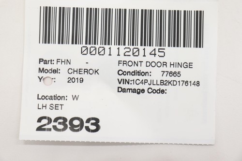 Jeep Cherokee 2019-2023 juego de 2 bisagras de puerta delantera izquierda OEM GRIS_PAU - Imagen 18 de 18