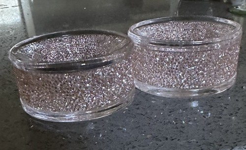 Swarovski Pink Crystal Shimmer Tea Light Candle Holder, Aurora Borealis AB Set 2 - Picture 3 of 17