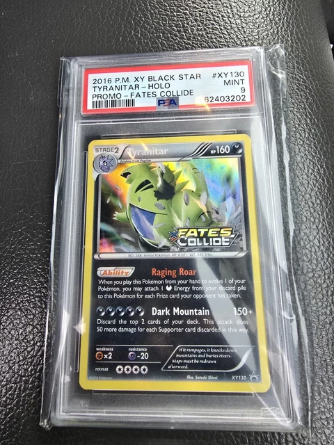 POKEMON XY BLACK STAR PROMO #XY130 TYRANITAR-HOLO FATES COLLIDE PSA 9 💎 LOW POP