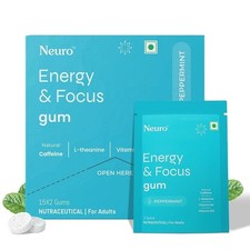 Neuro Energy & Gum Natural Caffeine + 60 mg L-Theanin + Vitamin B6 & B12 30gums