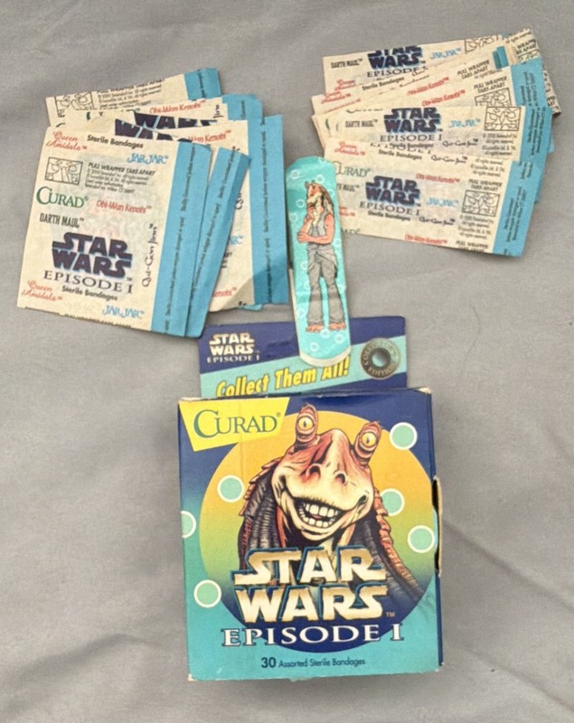 Vintage 2000 Star Wars Episode 1 Curad Adhesive Bandages 30 Ct  First Aid 